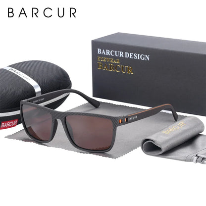 BARCUR Sports Polarized Sunglasses for Men Lightweight TR90 Square Fishing &amp; Travel Eyewear UV400 Protection Men Accessory