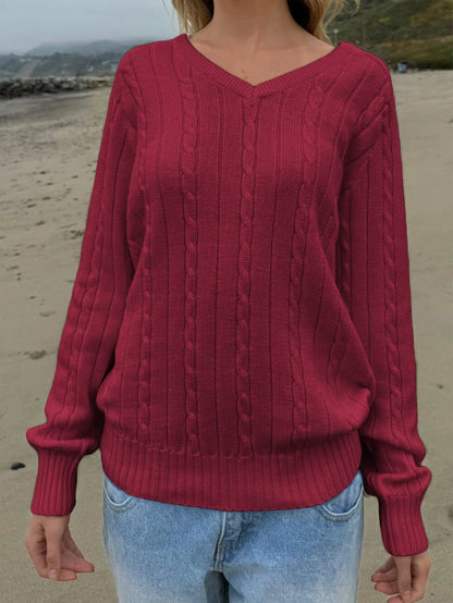 Phantasy Retro Solid Color Sweater Winter Women&