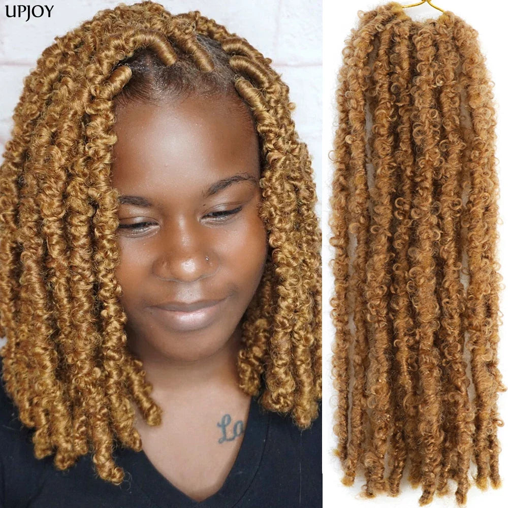 14 12 inch Butterfly Faux Locs Crochet Hair Braids Pre looped Distressed Goddess Butterfly Soft Locs Crochets Braids Cheveux Lok