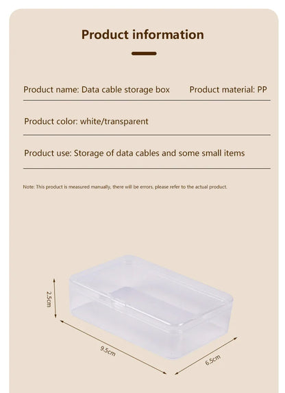 1Set Cable Storage Box Multifunctional Desk Organizer Bag Wire Charging Management Box Jewelry Storage Container For Home Office