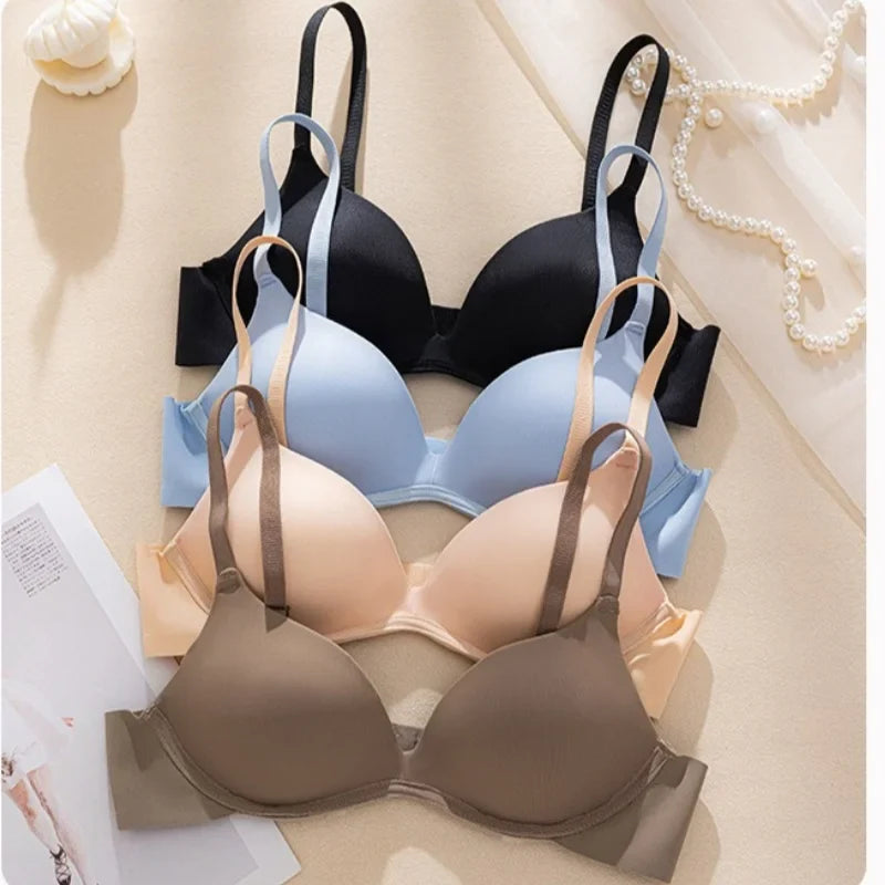 Women Wireless Fixed Mold Cup Smooth Bra Adjustable Strap Integrated Fixed Cup Lingerie Skin-Friendly Underwear S-XL Intimates