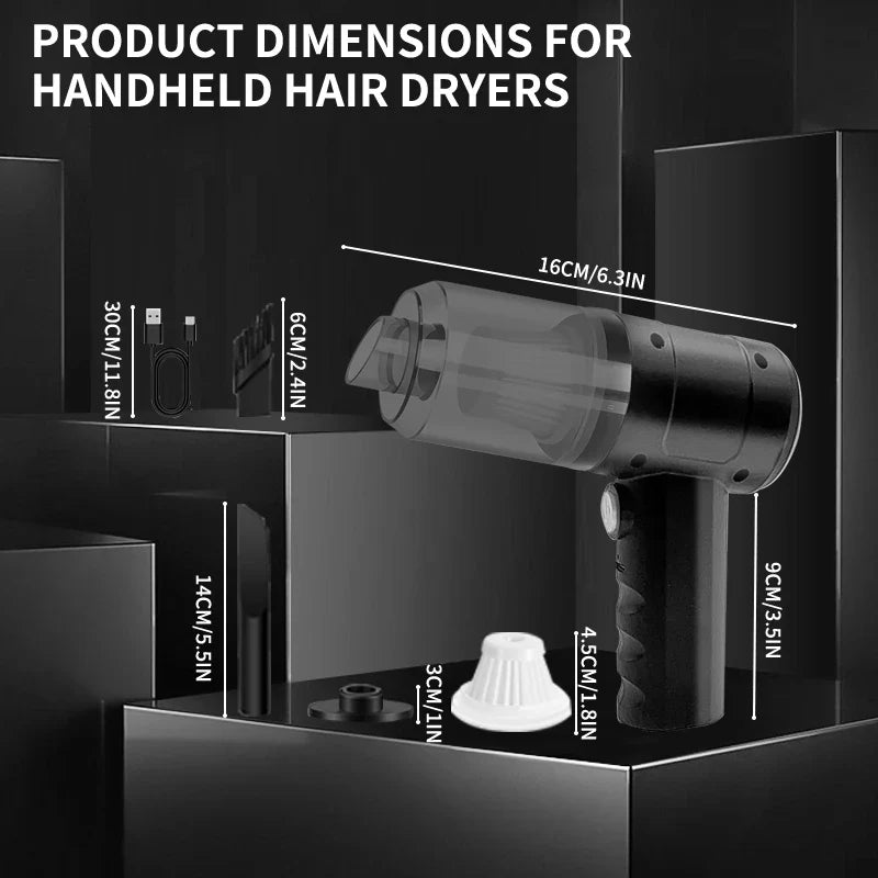 Handheld car vacuum cleaner, 15000pa portable cordless, dual use of blowing and suctionmulti-nozzles, for car, home, pet, office
