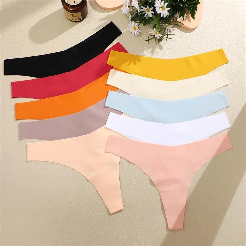 7-Piece Seamless Ice Silk Panties Set for Women