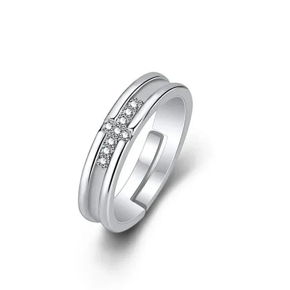 Hot 925 Sterling Silver Ring AAA Zircon Adjustable Simplicity Fashion Exquisite Women Jewelry Accessories Wedding Party Gift