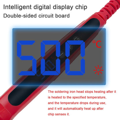 80W Soldering iron kit adjustable temperature LCD solder welding tools Ceramic heater soldering tips Tweezers soldering wire
