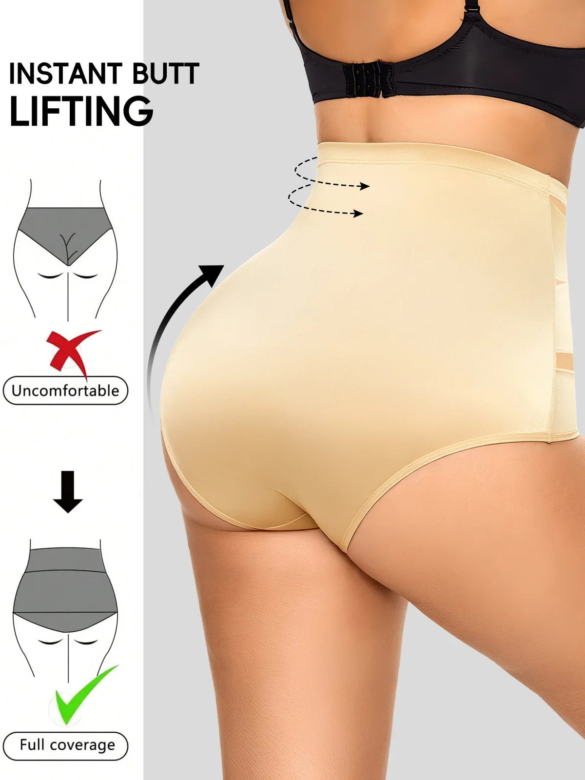 1Pcs High-waist Mesh Tummy-reducing Shaping Underwear, Women&