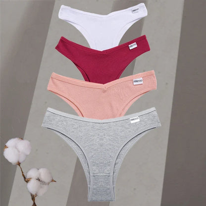 Premium Cotton Brazilian Panties – 4-Piece Set for Women