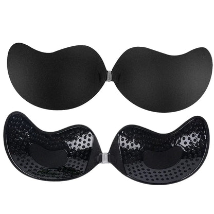 Invisible Push Up Bra for Women Backless Strapless Bra Seamless Front Closure Bralette Underwear Silicone Self-Adhesive Bra Pad