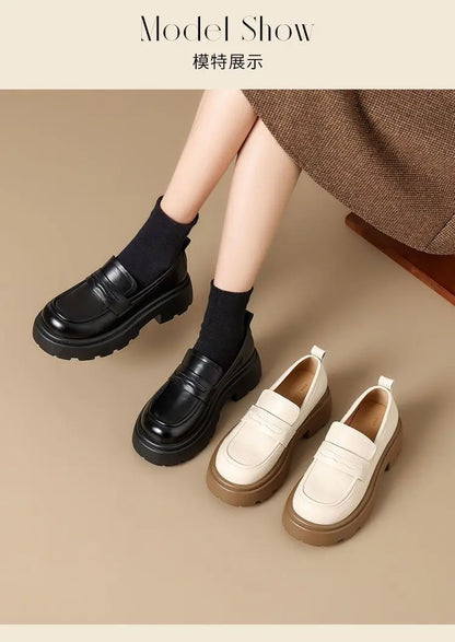 2026 Thick-Soled Waterproof British-Style Women&