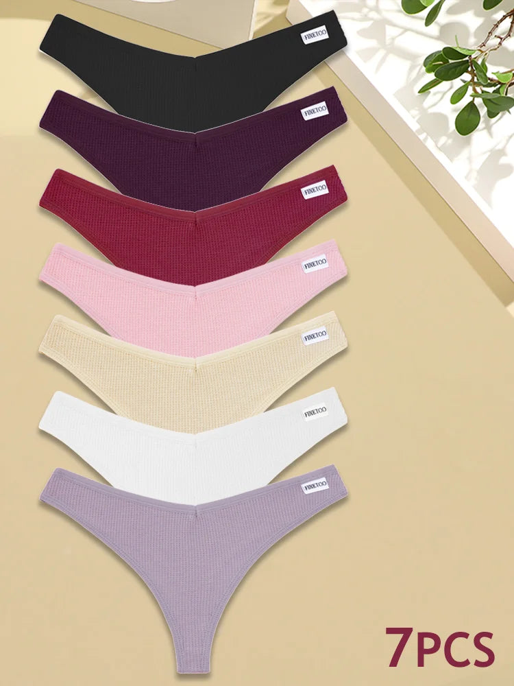 7-Piece Cotton G-String Panty Set for Women – Soft, Breathable Everyday Underwear