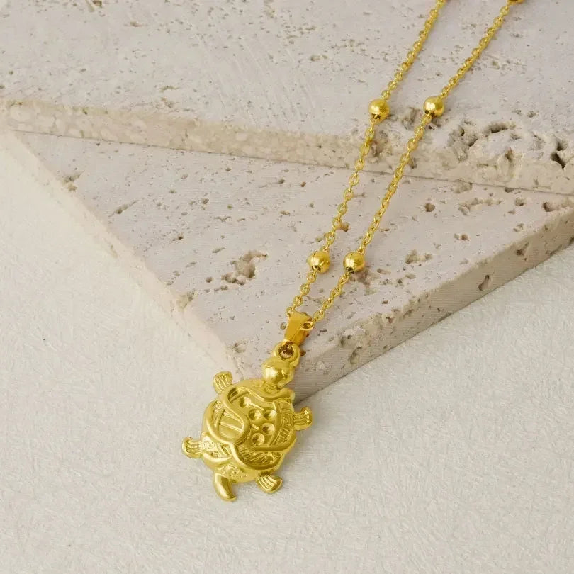 1Pc Temperament Fashion Summer Beach Blue Marine Life Sea Horse Shell Turtle Mini Fish Bead Necklace Classic Clavicle Chain