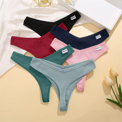 Premium Cotton G-String Panties 5-Piece Set for Women