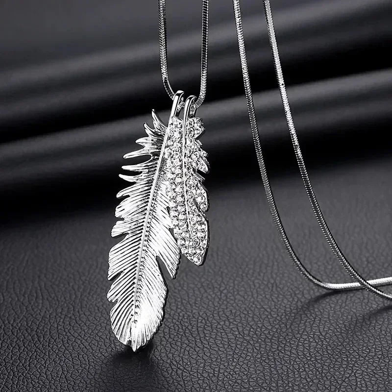 New Arrival Long Necklaces for Women 2024 Fashion Gray Crystal Choker Collier Femme Statement Necklaces &amp; Pendants Accessories