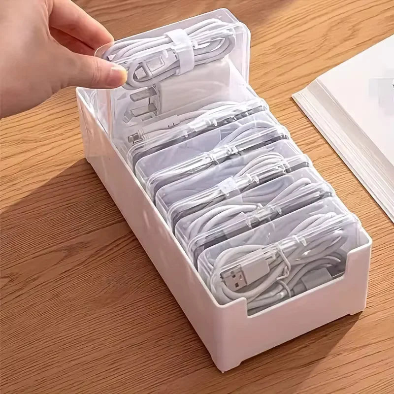 Cable Organizer Storage Box Set Durable Plastic Daily Office Supplies Sundries Charging Cord &amp; Mobile Device Management Storage