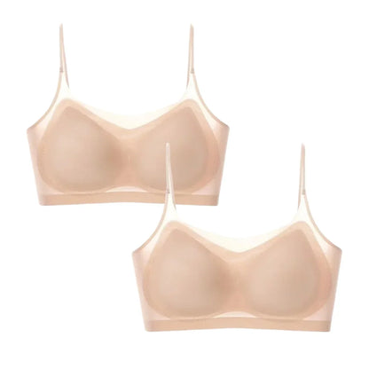 2Pcs/Set Seamless Bras For Women Padded Bra Sexy Lingerie Comfy Solid Color Tube Top Thin Straps U-Back Underwear M-4XL