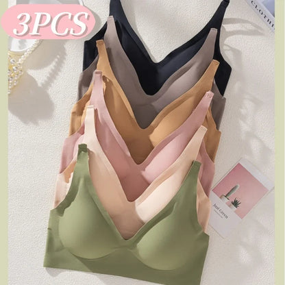 3Pcs/Set Seamless Bras Wire Free Brassiere Women Underwear Female Sexy Lingerie Plunge Underwear &amp; Sleepwears Intimates