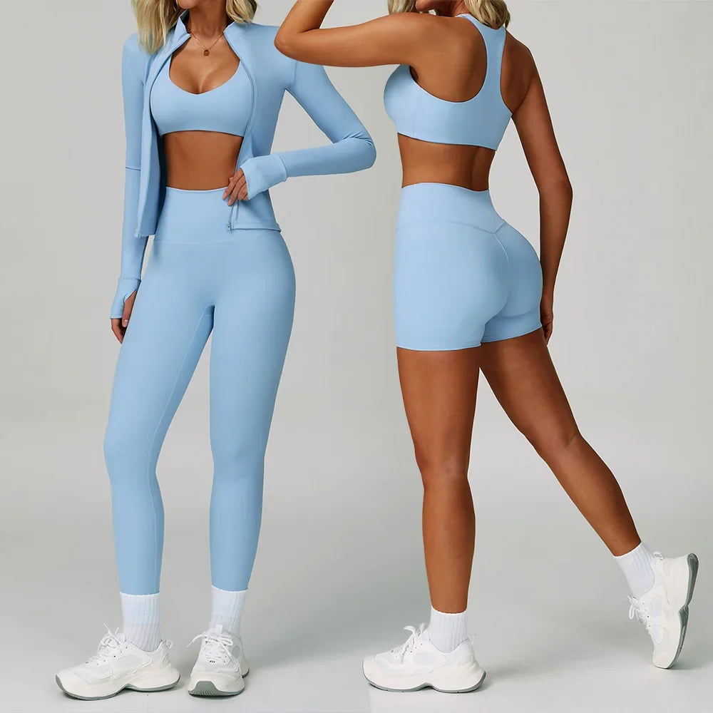2/3-Piece Activewear Set – Sports Bra &amp; High Waist Leggings