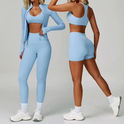 2/3-Piece Activewear Set – Sports Bra &amp; High Waist Leggings