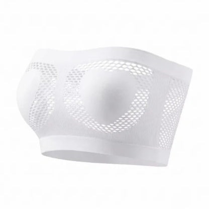 Women Strapless Bandeau Bra Heart Hollow Out Seamless Wireless Unlined Sexy Lingerie Tube Top