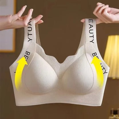 Seamless Wireless Bra One-Piece Vest Lingerie for Women Lift and Support Side Smoothing Push-Up Full Coverage Bra Small Chest