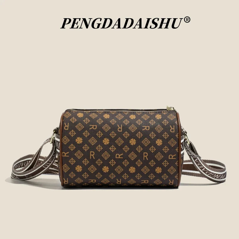 Alphabet Print Shoulder Bag For Women Rectangular Polyester Crossbody With Interior Slot Pocket