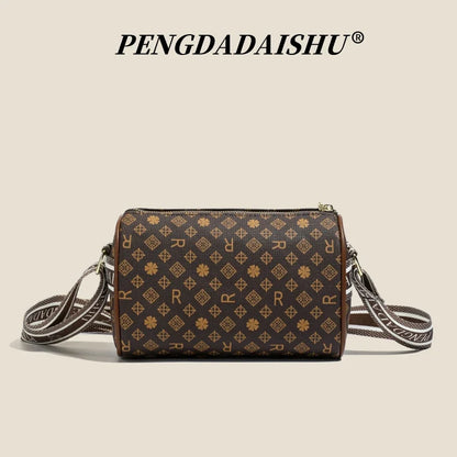 Alphabet Print Shoulder Bag For Women Rectangular Polyester Crossbody With Interior Slot Pocket