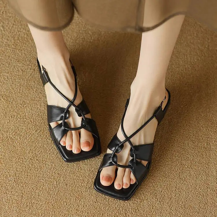 Summer New Model Fashion Middle Heeled Women&