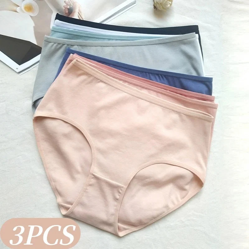 3Pcs/Set Cotton Panties Women Sexy Lingerie Plus Size Women&