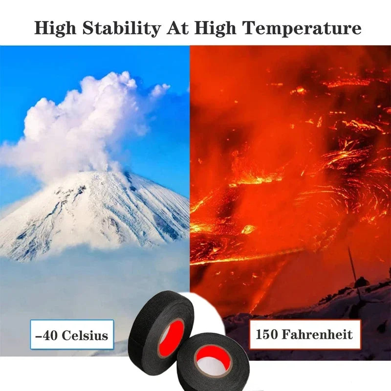 9/15/19/25/mm Electrical Insulation Heat-resistant Wiring Harness Tape  PET Bundle Flame Retardant Tape