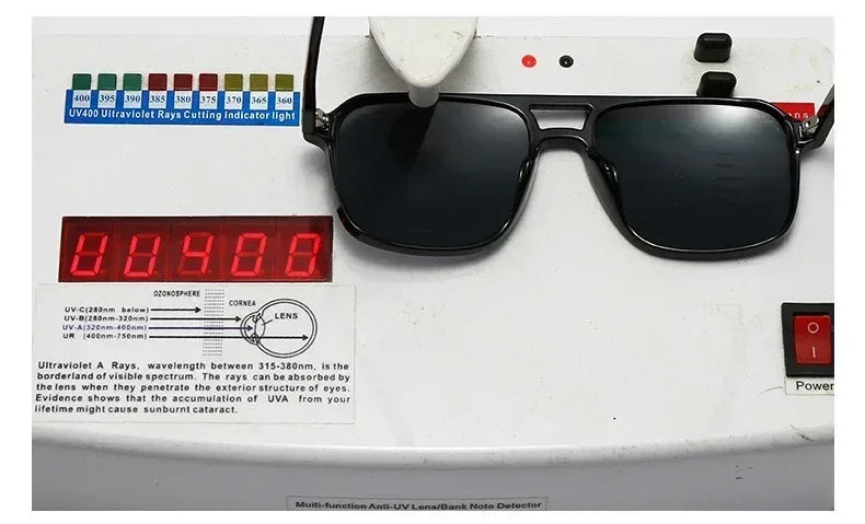SO&amp;EI Fashion Double Bridges Square Rivets Women Sunglasses Retro Men Gradient Shades UV400 Sun Glasses