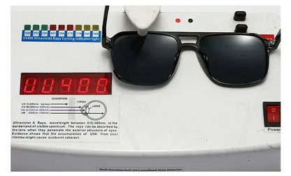 SO&amp;EI Fashion Double Bridges Square Rivets Women Sunglasses Retro Men Gradient Shades UV400 Sun Glasses