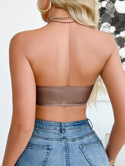 Summer Solid Color Strapless Wireless Women&