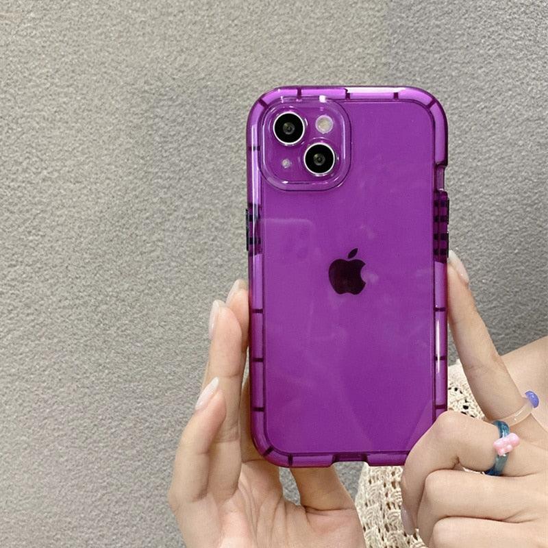 Luminous Shockproof Bumper Phone Case For iPhone 11 14 Pro Max 12 11 13 Pro Max X XR XS Max Transparent Back Cover  Full Bumper Case Strong Classic Phone Case