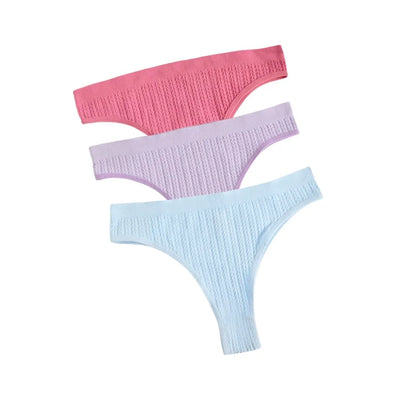 3Pcs/Set Seamless Panties Women Low Waist Briefs Soft Underwear Solid Color Sexy Lingerie Female Underpants Stretch Panty