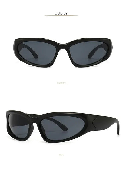 Unique Y2K Designer Luxury Sunglasses Women Rectangle Big Frame Sun Glasses For Men Outdoor UV Protection Classic 2000S Black Sh