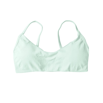 NCLAGEN Scoop Neck Bra High Support Thin Strap Seamless Pilates Yoga Underwear Push-up Gym Clothes Workout Running Fitness Top