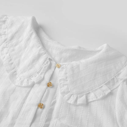 Women Doll Collar Loose Floral/Solid Tops Short Sleeve Button-down Shirts Casual Summer Streetwear