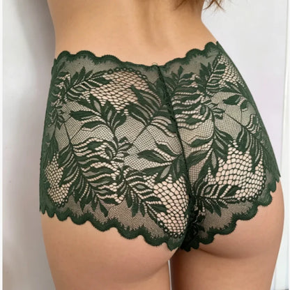 European  cross-border hot-selling sexy lace thin through bed temptation multi-color multi-size large-size boxer panties
