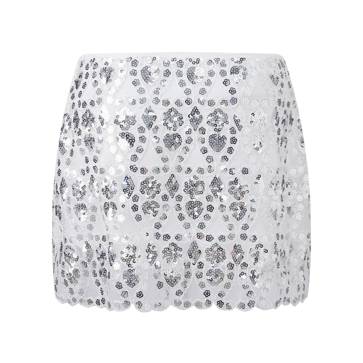 Womens Summer Sequined Mini Skirt Slim Fit Stylish Beaded Geometric Pattern Low Rise Short Skirts
