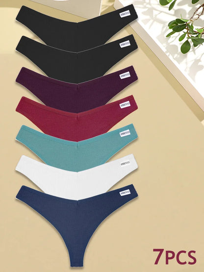 7-Piece Cotton G-String Panty Set for Women – Soft, Breathable Everyday Underwear