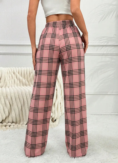Autumn Winter Pajama Pants for Women Fuzzy Pack Long Fleece Buffalo Plaid Sleep Bottoms Soft Drawstring Lounge Sleepwear