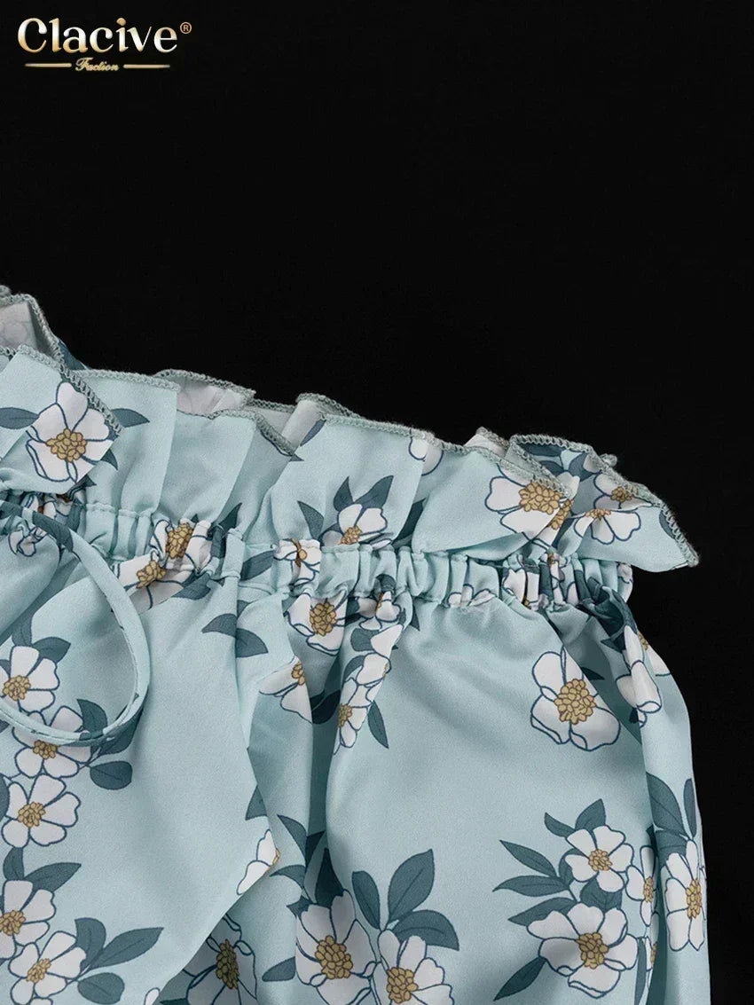 Clacive Summer Slim Print Women&