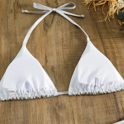 Sexy Gold Silver Red Strings Bikini 2024 Women Swimsuit Female Swimwear Thong Bikinis Set Brazilian Beach Bathing Suit Biquini