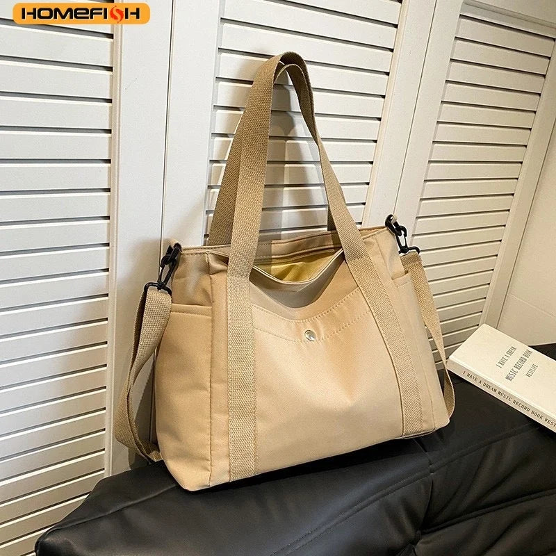 Homefish Large Capacity Nylon Crossbody Messenger Bag - Adjustable Removable Strap