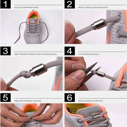 1Pair No tie Shoelaces Round Elastic Shoe Laces For Kids and Adult Sneakers Shoelace Quick Lazy Laces 21 Color Shoestrings