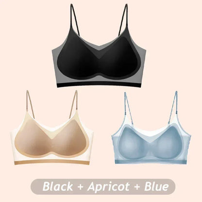 3PCS Ultra-Thin Breathable Ice Silk Top Bras Women&