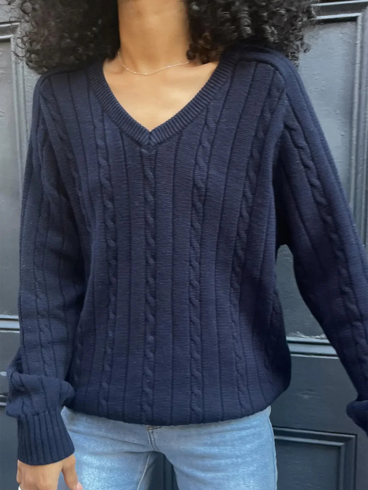 Phantasy Retro Solid Color Sweater Winter Women&