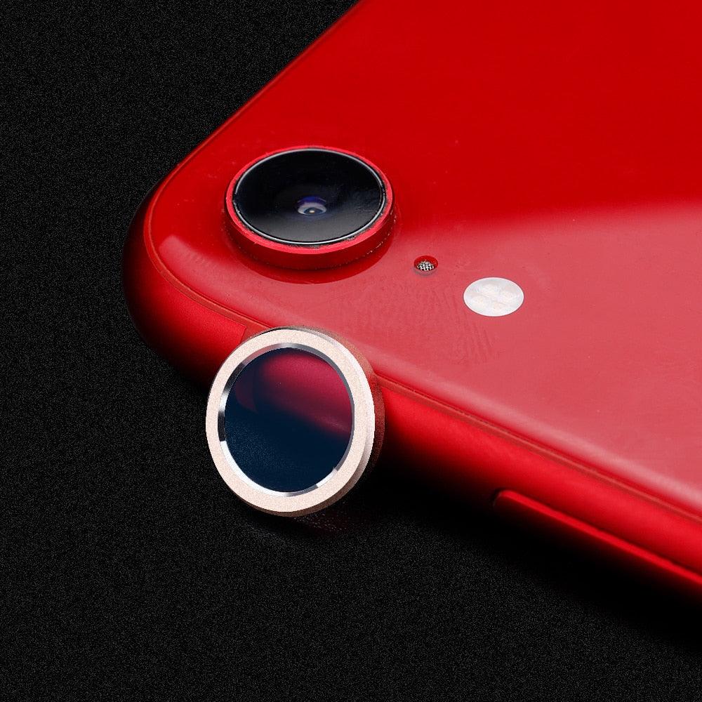 Camera Protection Ring with Metal Camera Protection Film For iPhone XR Metal Camera Protector Ring Circle Compatible with iPhone XR Aluminum Alloy Back Lens Protective Glass Cover