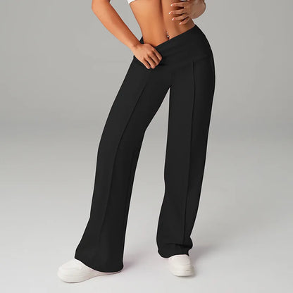 STOUREG High Waisted Yoga Pants for Women, Loose Wide Leg Workout Trousers with Pockets for Running and Outdoor Exercise
