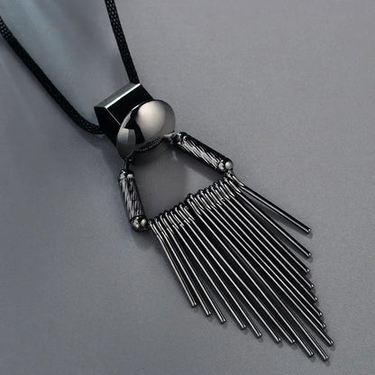 New Arrival Long Necklaces for Women 2024 Fashion Gray Crystal Choker Collier Femme Statement Necklaces &amp; Pendants Accessories